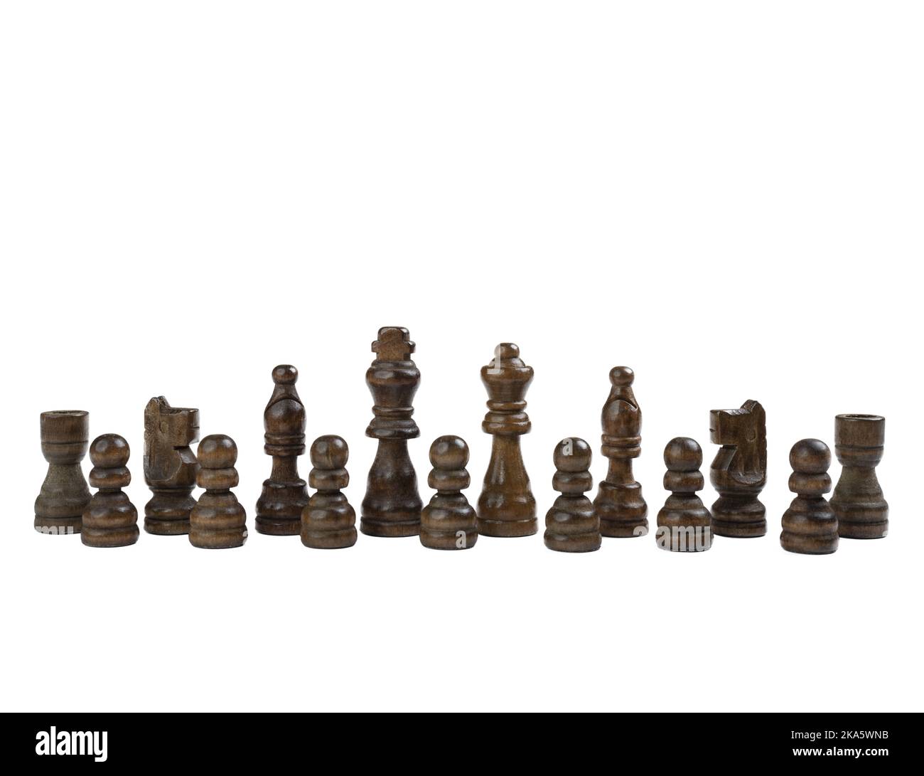 gli scacchi in legno scuro su sfondo trasparente Foto Stock