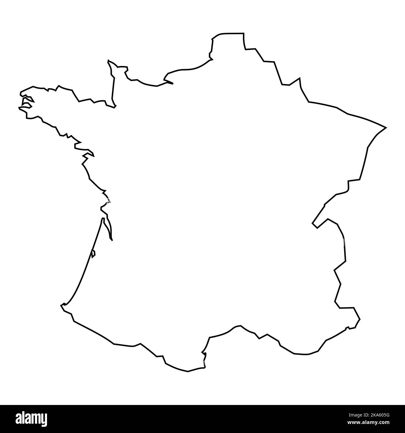 Contorno del paese Stato Francia confine Stato Francia Illustrazione Vettoriale