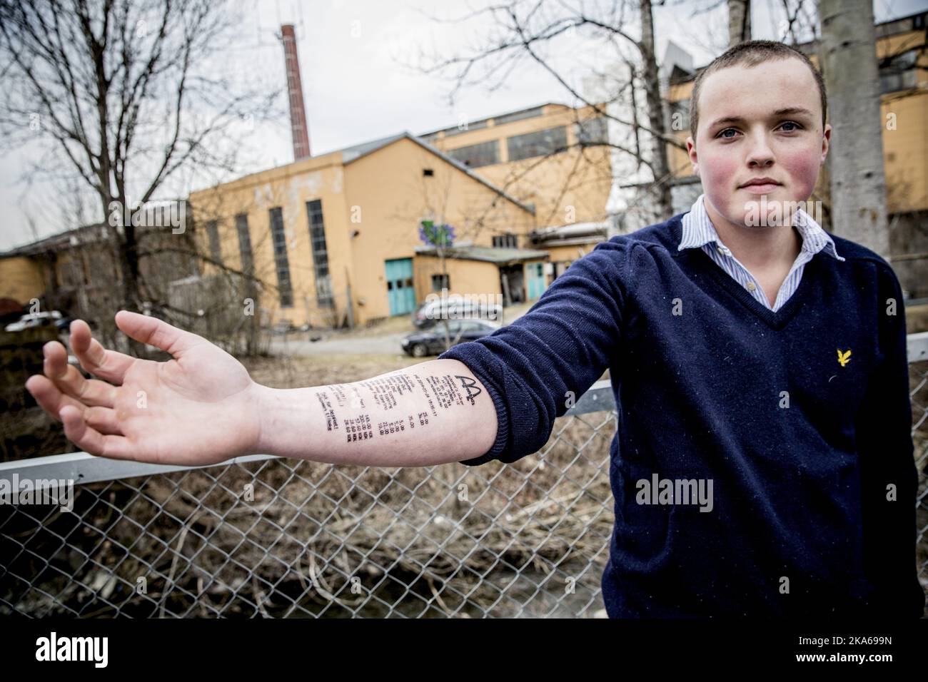 Stian Ytterdahl tatued McDonalds Bill PA ARM Foto: Stian Lysberg Solum / NTB scanpix Foto Stock