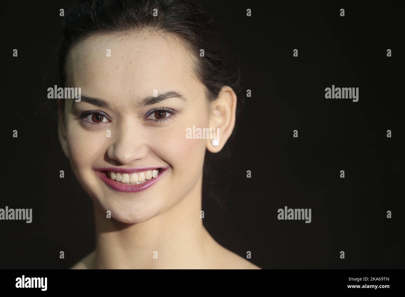 ASKER 20150118. Skater Camilla Gjersem dal club skating Asker dopo il pattinaggio gratuito per le donne nel campionato norvegese di Askerhallen Domenica. Anne Line Gjersem è venuto prima e sua sorella ha preso il secondo posto. Foto: Lise Aaserud / NTB scanpix Foto Stock
