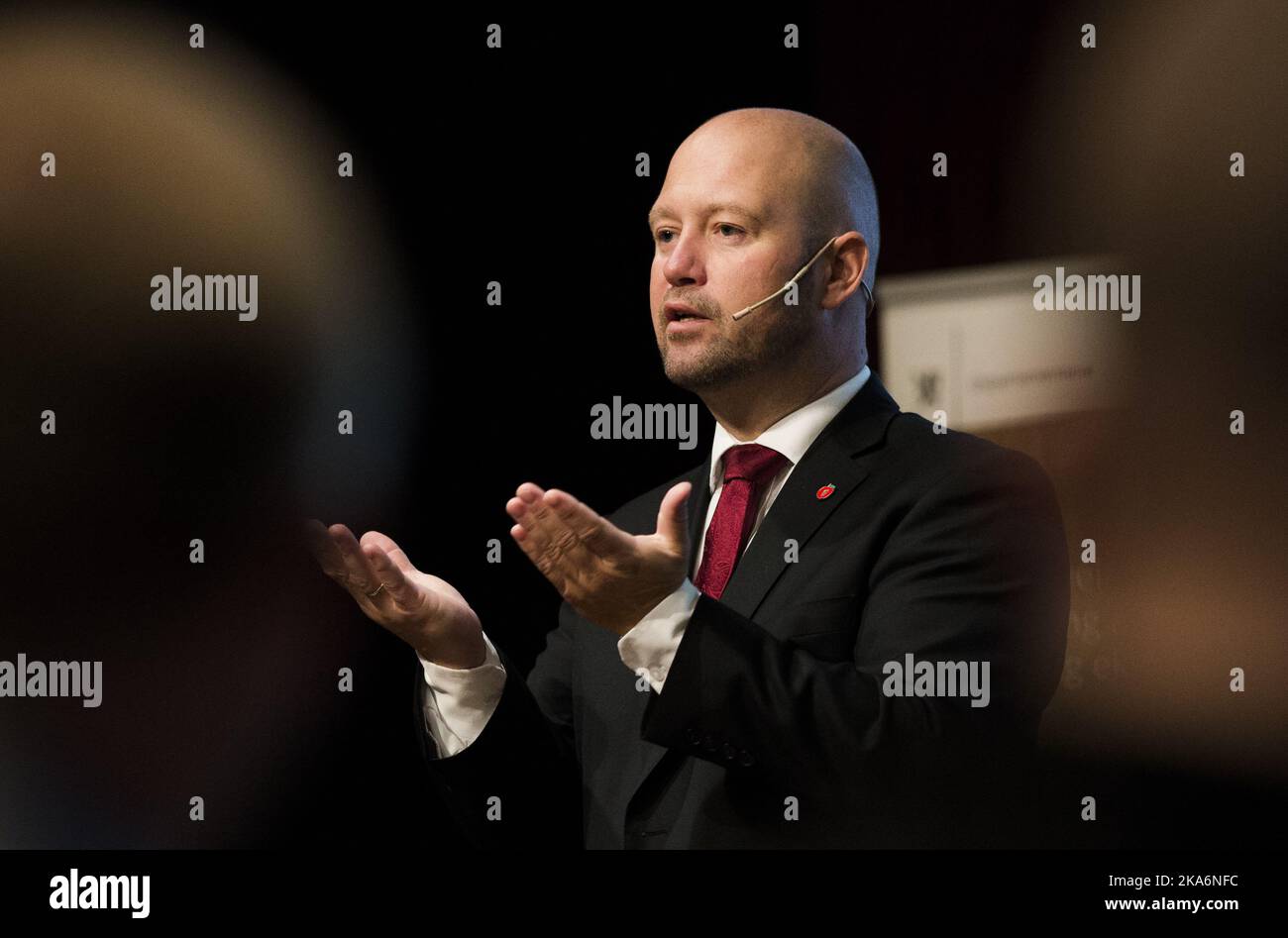 OSLO, Norvegia 20160916. Il Ministro della Giustizia Anders Anundsen aprirà nel 2016 la conferenza nazionale sulla radicalizzazione e l'estremismo violento, che si terrà venerdì a Litteraturhuset. Foto: Berit Roald / NTB scanpix Foto Stock