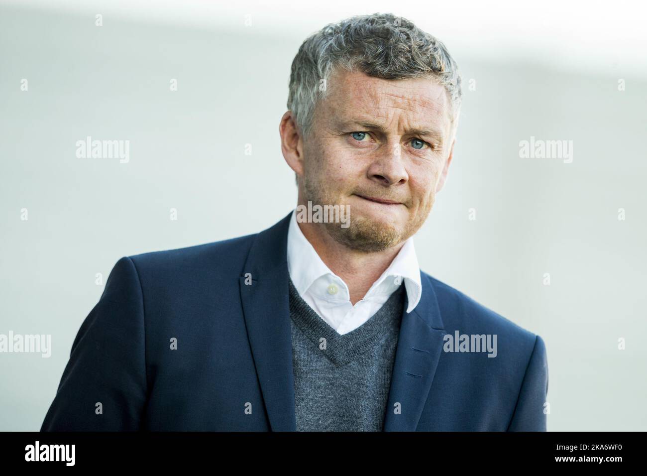 Sandefjord, Norvegia 20170430. Il manager di Molde Ole Gunnar Solskjaer precede il campionato d'élite di calcio tra Sandefjord e Molde alla Komplett Arena. Foto: Vegard Wivestad Groett / NTB scanpix Foto Stock