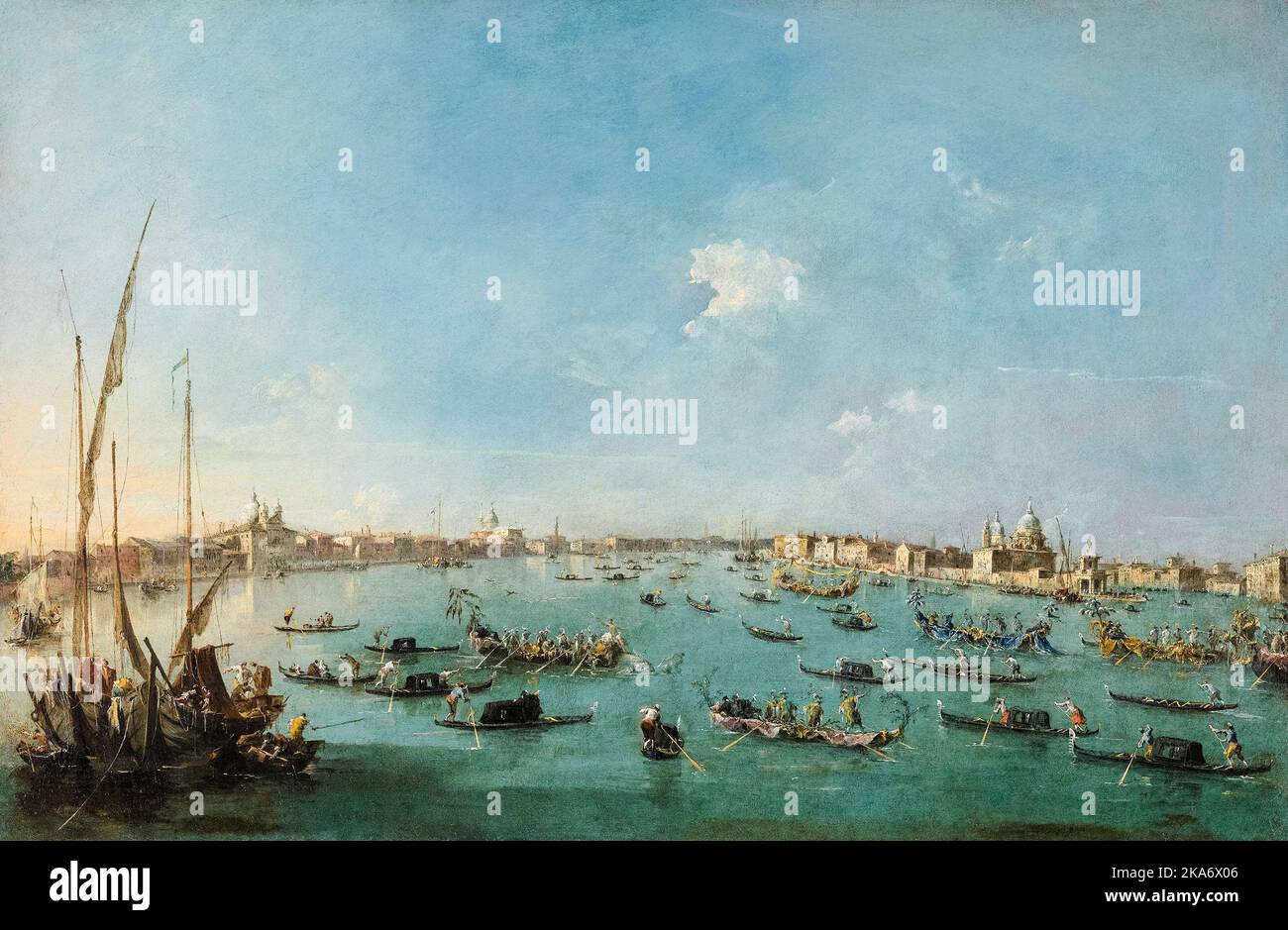 Pittura paesaggistica Francesco Guardi, Regata sul canale della Giudecca, olio su tela, 1784-1789 Foto Stock