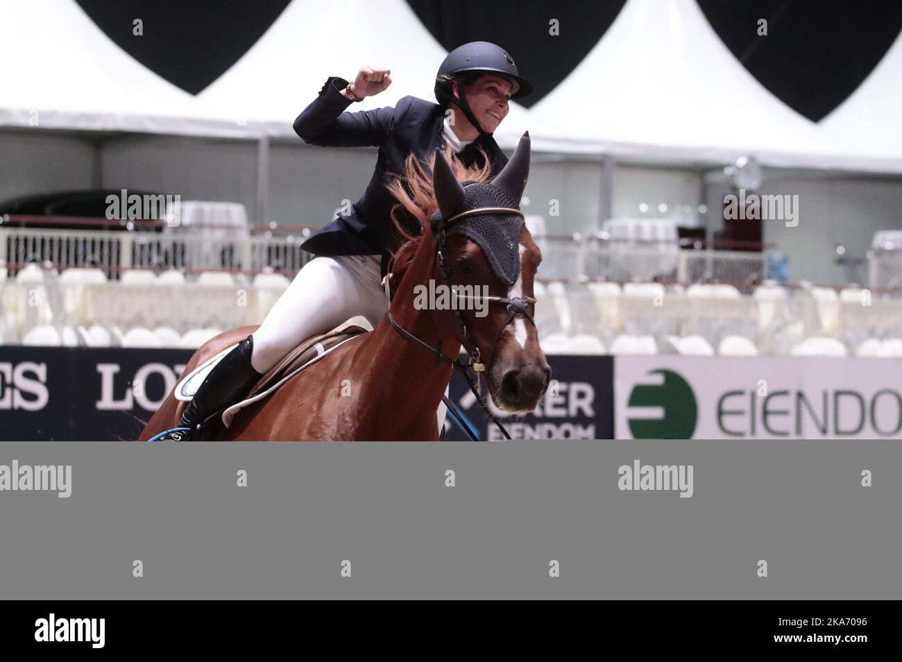 Baerum 20171012. La Principessa Märtha Louise partecipa alle classi inferiori durante l'Oslo Horse Show presso la Telenor Arena il giovedì di Fornebu. Questa è la rimonta internazionale della principessa come cavaliere. L'ultima volta che ha partecipato a un concorso internazionale è stata nel 2000. Ha finito terzo. Foto: Haakon Mosvold Larsen / NTB scanpi Foto Stock