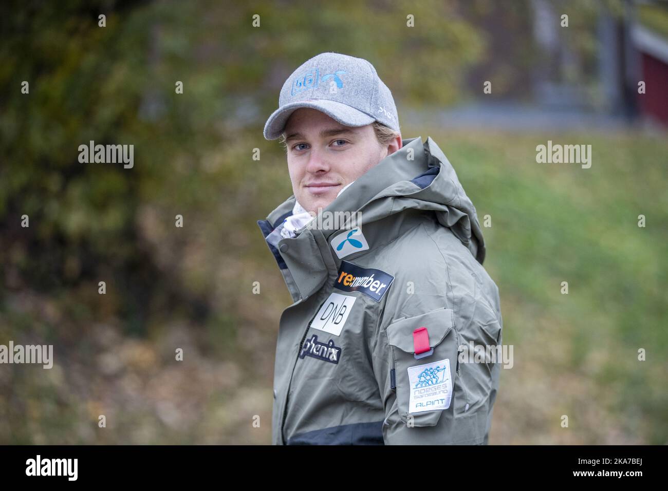 Oslo 20211029. L'alpinista Atle Lie McGrath durante una conferenza stampa al vertice olimpico con la nazionale norvegese di sci alpino. Foto: Javad Parsa / NTB Foto Stock