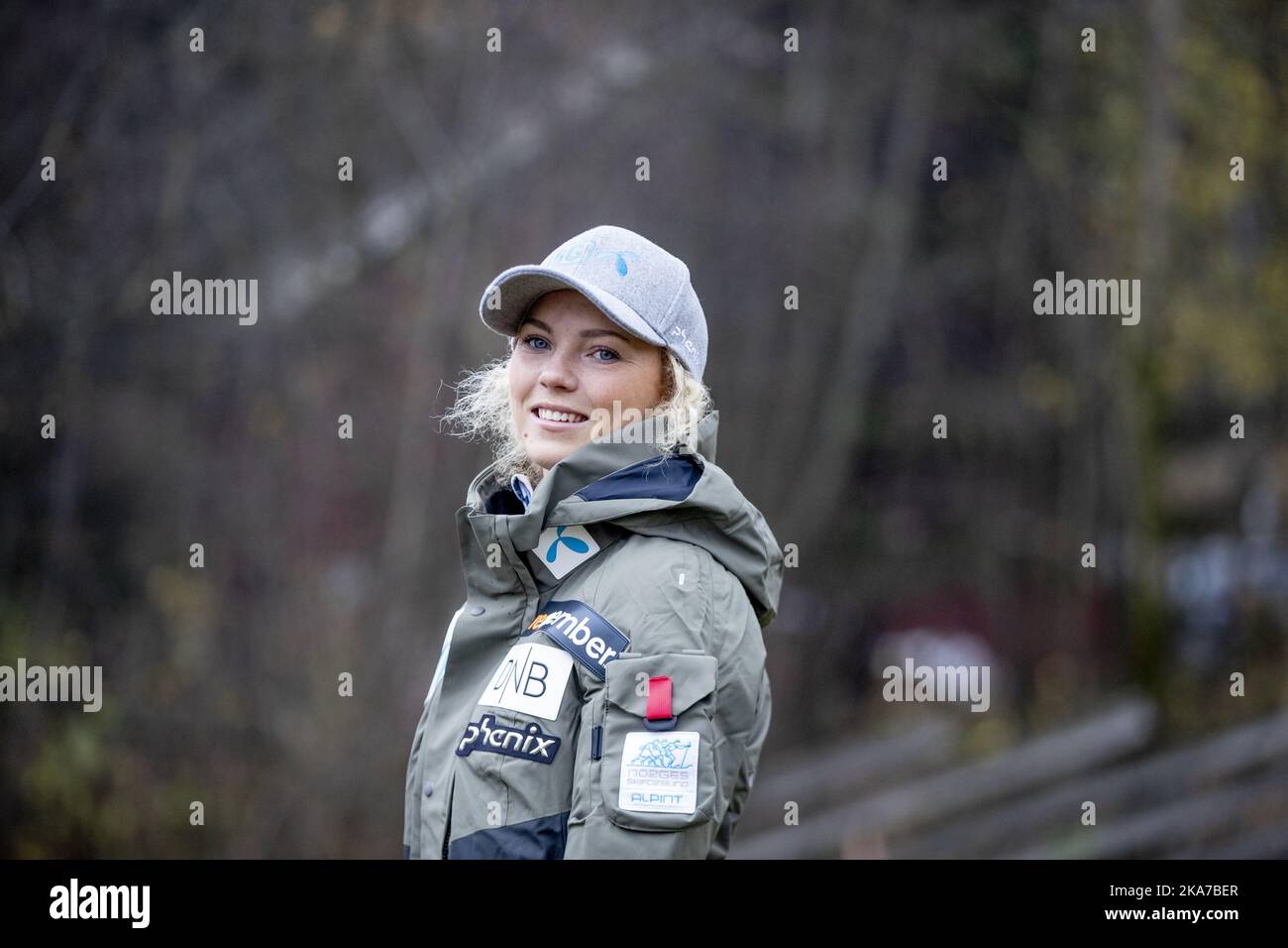 Oslo 20211029. L'alpinista Kristin Lysdahl durante una conferenza stampa al vertice olimpico insieme alla nazionale norvegese di sci alpino. Foto: Javad Parsa / NTB Foto Stock