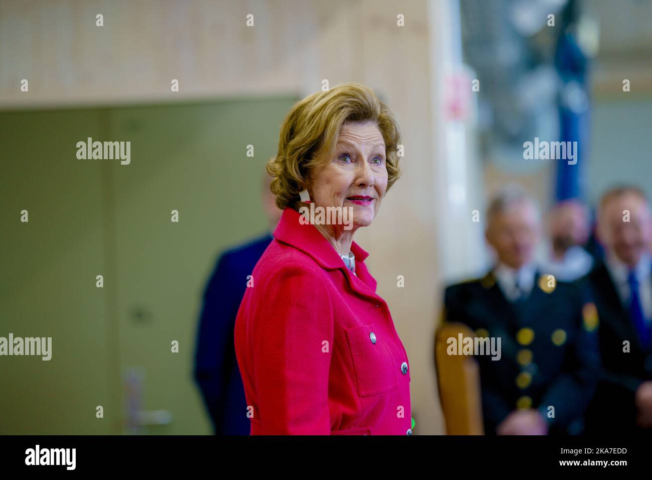 Elverum 20220428. Regina Sonja durante l'apertura del Centro di conservazione anno a Elverum. Foto: Stian Lysberg Solum / NTB Foto Stock