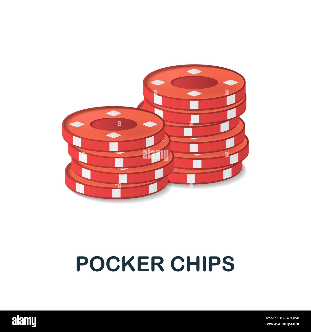 Fiches Pocker icona. 3d illustrazione dalla collezione di giochi da tavolo. Creative Pocker chip 3D icona per web design, modelli, infografiche e altro ancora Illustrazione Vettoriale