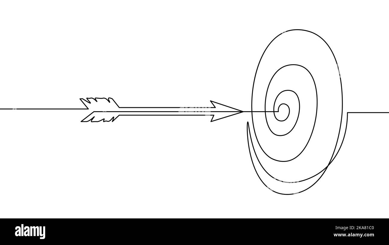 Freccia ART a linea continua singola. Crescita del profitto grafico economia finanza Concept design. Illustrazione vettoriale di un disegno con contorno di schizzo Illustrazione Vettoriale