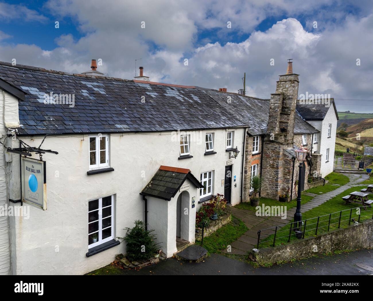 The Blue Ball Inn - casa pubblica - Countisbury Hill, Countisbury, Lynton, North Devon, Devon, Inghilterra, Regno Unito Foto Stock