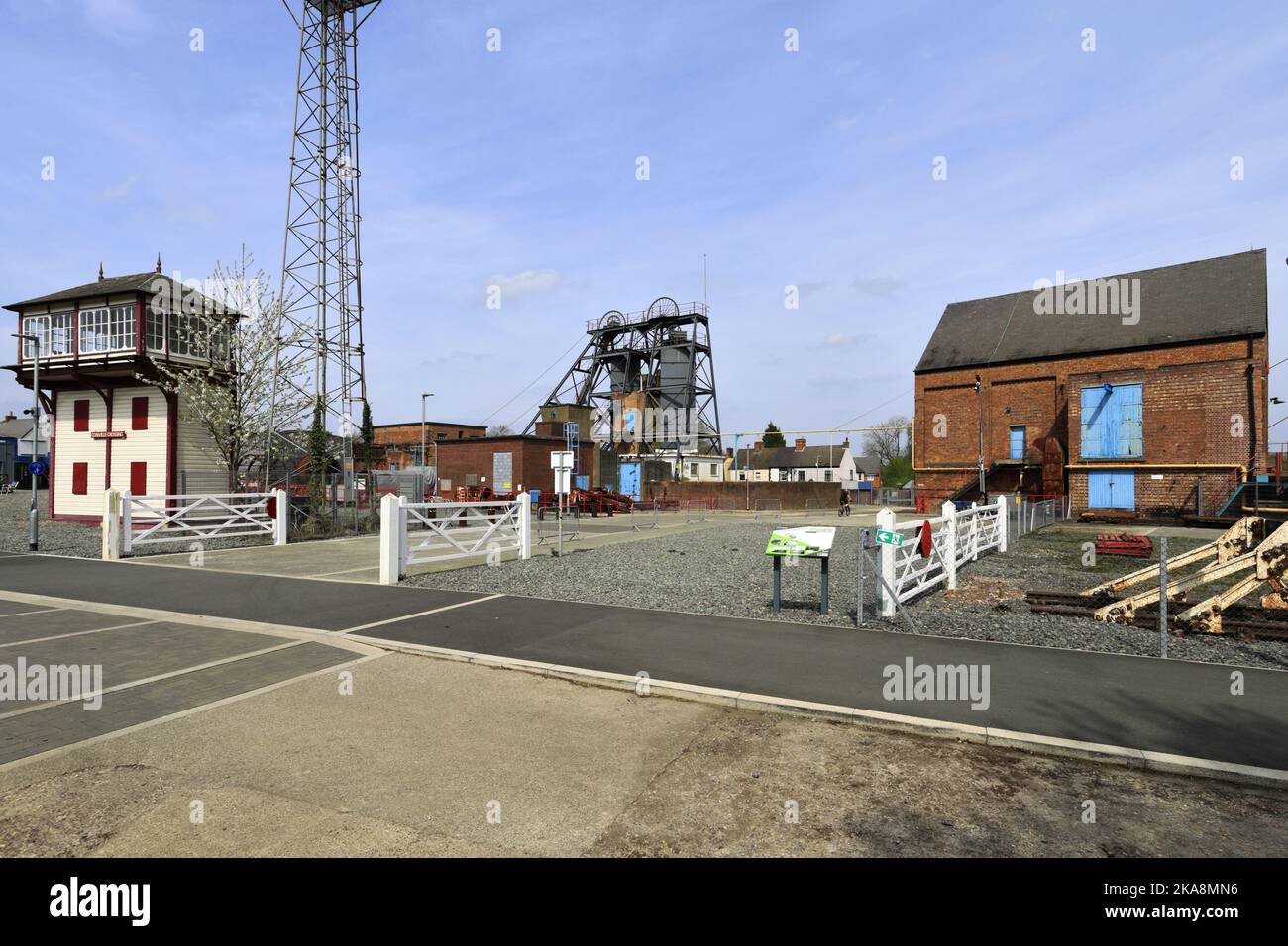 Vista su Snibston Colliery Park, Coalville, Leicestershire, Inghilterra, Regno Unito Foto Stock