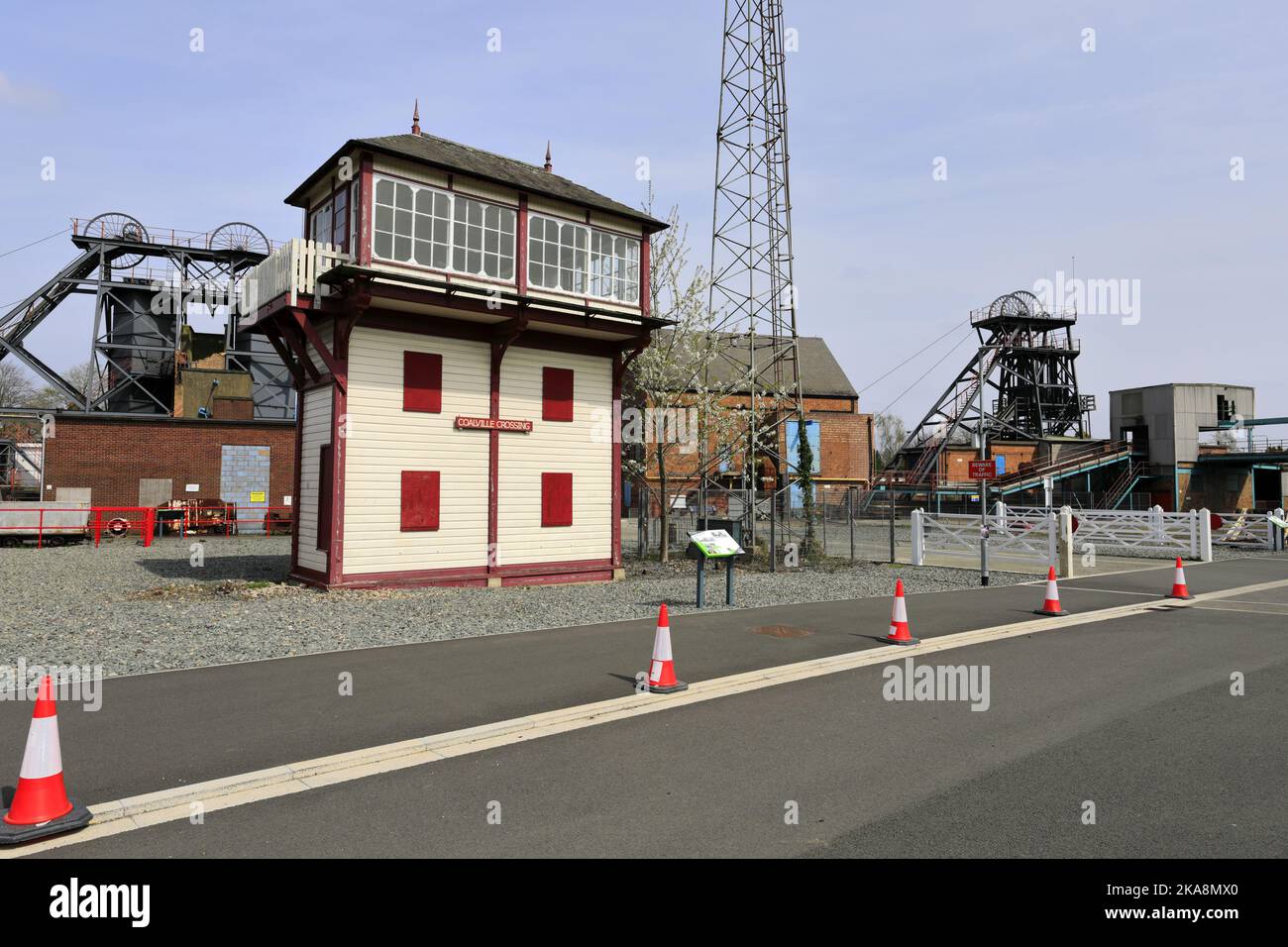 Vista su Snibston Colliery Park, Coalville, Leicestershire, Inghilterra, Regno Unito Foto Stock