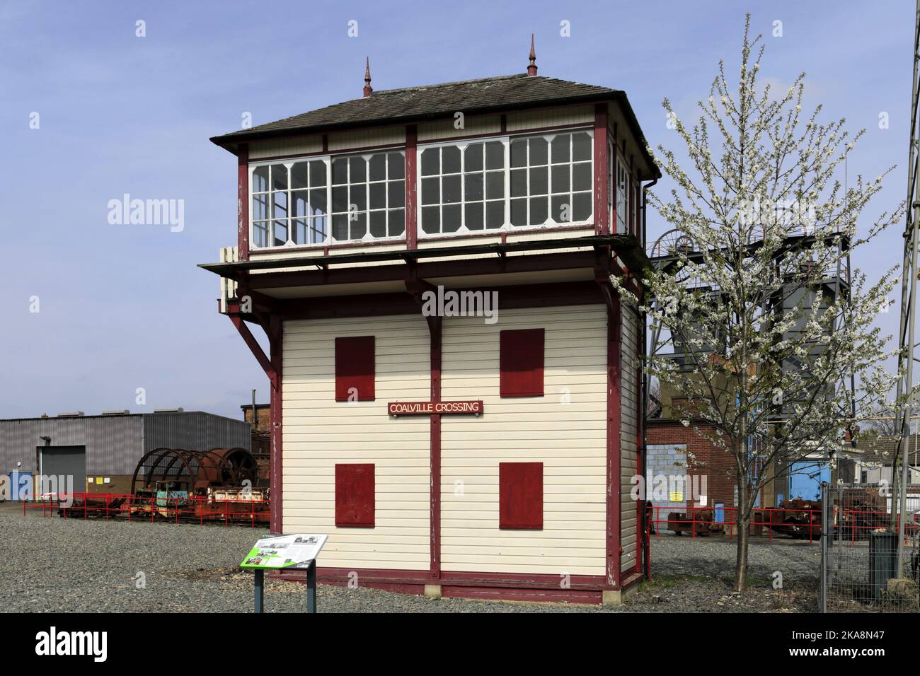 Vista su Snibston Colliery Park, Coalville, Leicestershire, Inghilterra, Regno Unito Foto Stock
