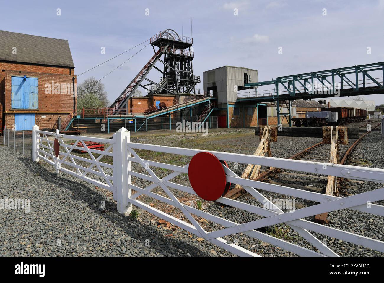 Vista su Snibston Colliery Park, Coalville, Leicestershire, Inghilterra, Regno Unito Foto Stock