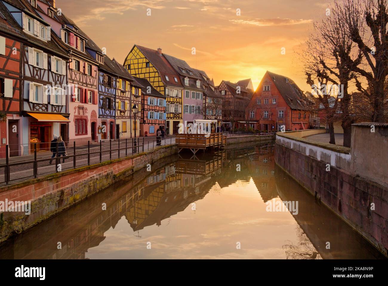 Pittoresco villaggio Colmar in Alsazia, Francia Foto Stock