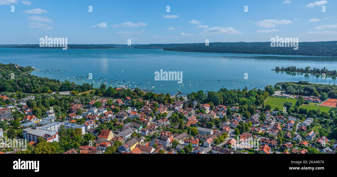 Veduta aerea della splendida regione intorno a Dießen su Ammersee Foto Stock