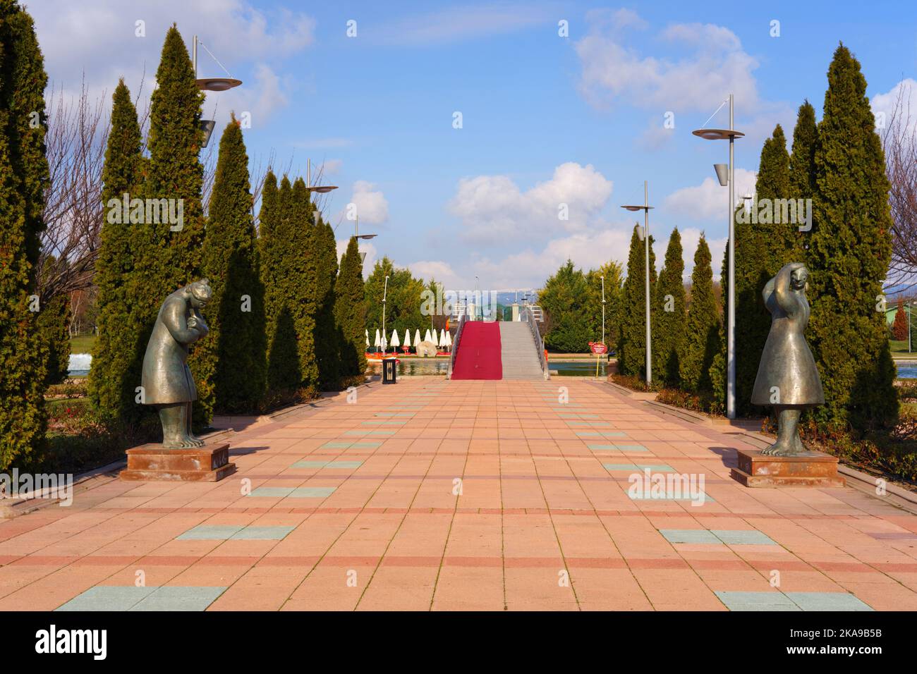 Vista dal parco urbano centrale di Eskisehir Kentpark in Turchia Eskisehir Foto Stock