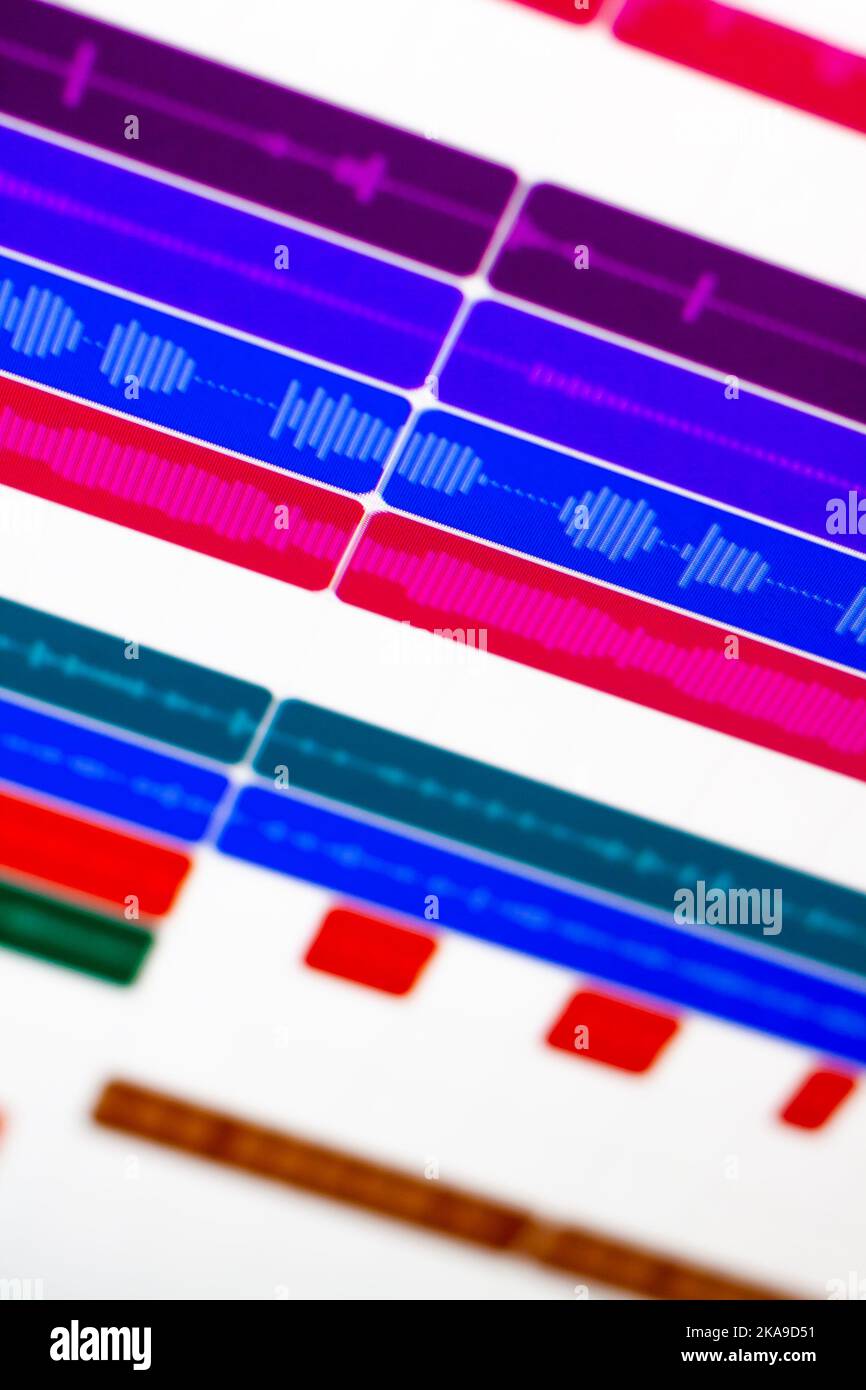 Una workstation audio digitale, o DAW, per comporre e produrre musica Foto Stock