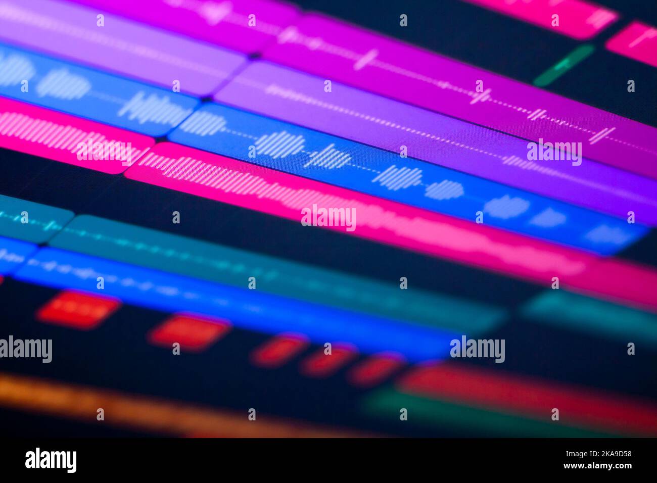 Una workstation audio digitale, o DAW, per comporre e produrre musica Foto Stock