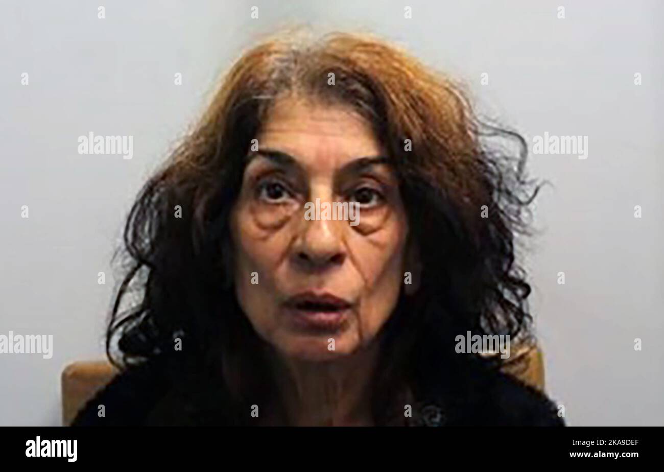 Foto dell'handout non datata dalla polizia metropolitana di Sophia Kokkinos, 71, di Chelsham Road, Clapham, Londra, che è stata giudicata colpevole di aver pervertito il corso della giustizia e incarcerata per tre anni all'Old Bailey. Data di emissione: Martedì 1 novembre 2022. Foto Stock