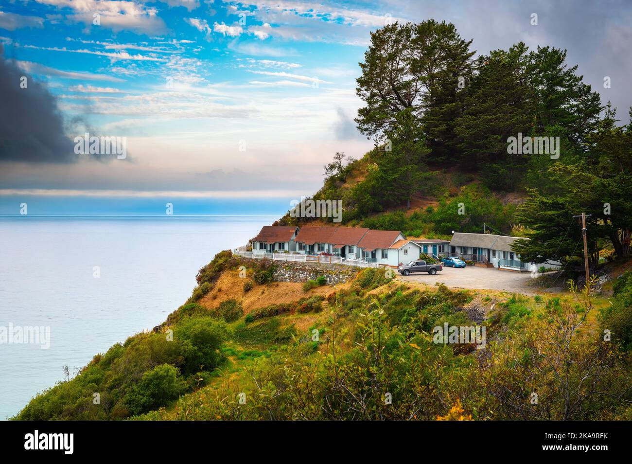 Lucia Lodge lungo l'autostrada 1 sulla costa del pacifico a Big sur, California Foto Stock
