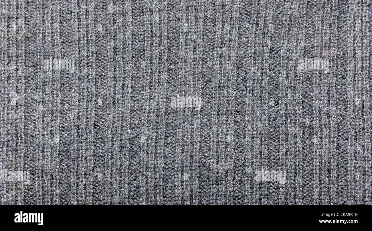 Sfondo texture a righe di lana grigio Foto Stock