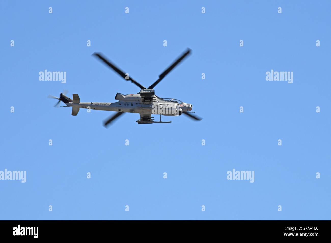 USMC AH-1Z Viper in volo Foto Stock