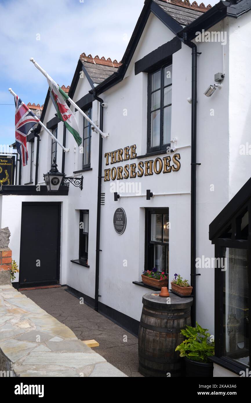 The Three Horseshoes Pub a Dinas Powis, Galles del Sud, Regno Unito Foto Stock