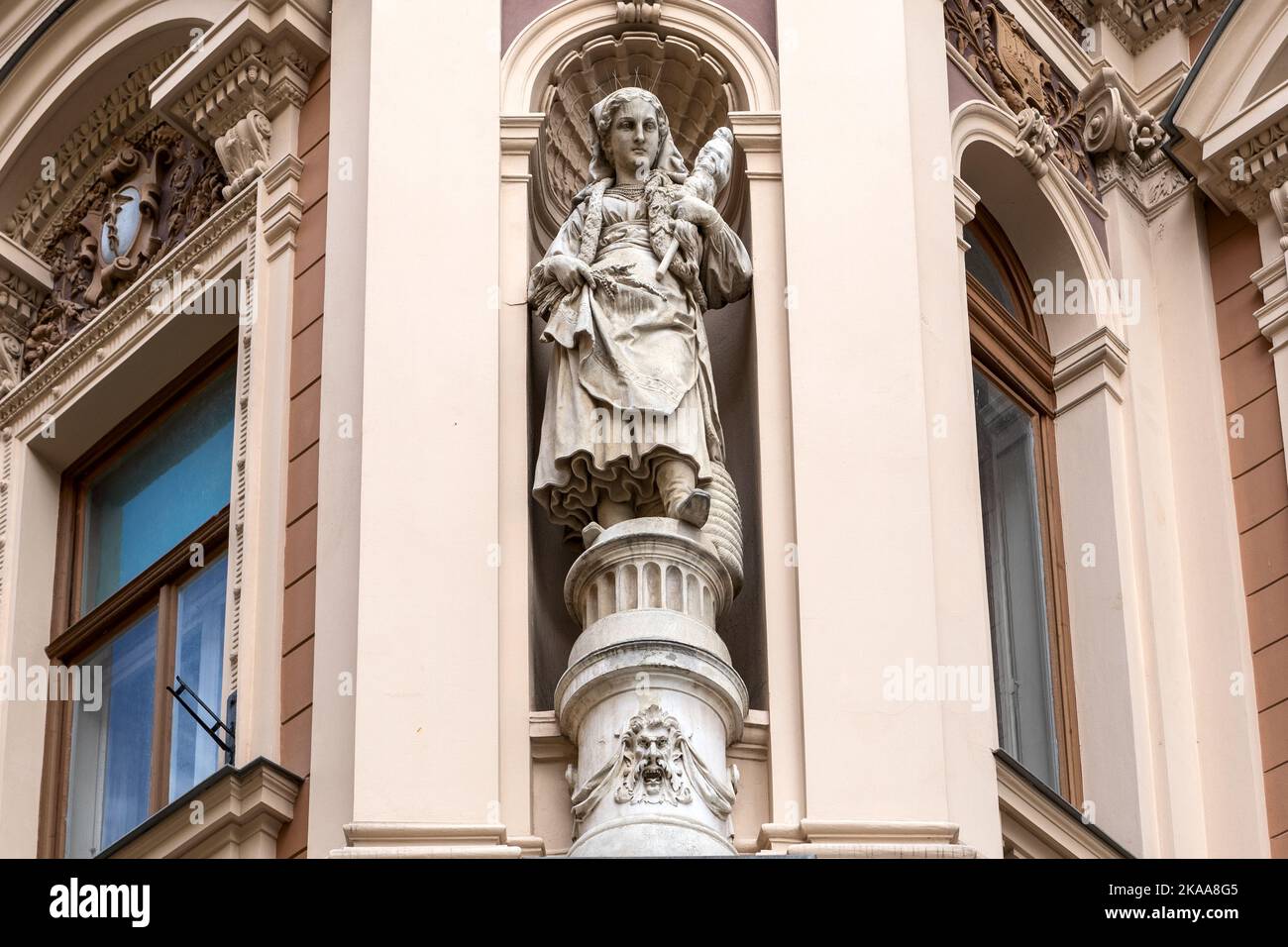 Edificio neo-barocco, bassa città Radiceva ulica, Zagabria, Croazia Foto Stock