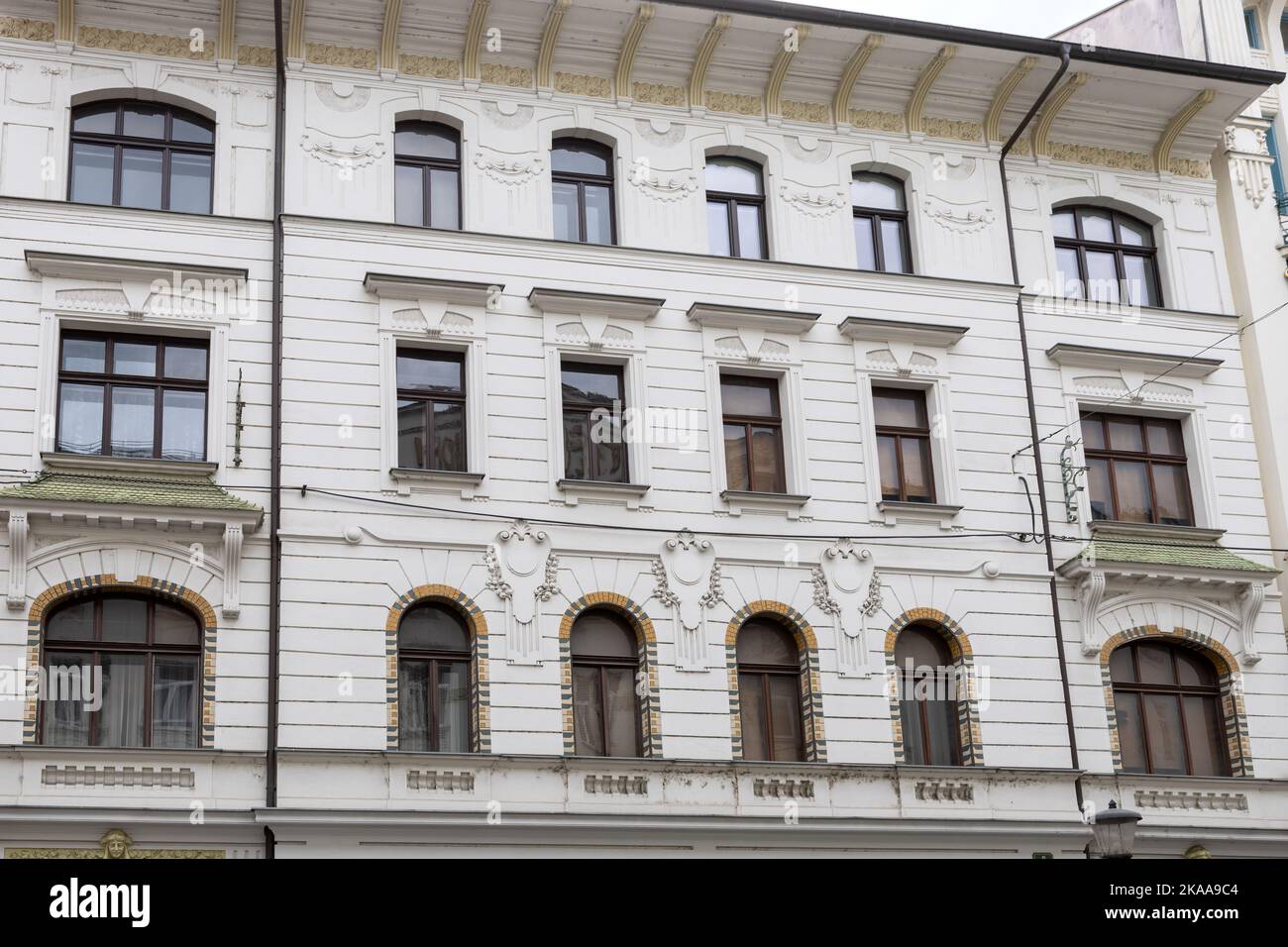 Art Nouveau, edificio, Miklošičeva cesta, Lubiana, Slovenia Foto Stock