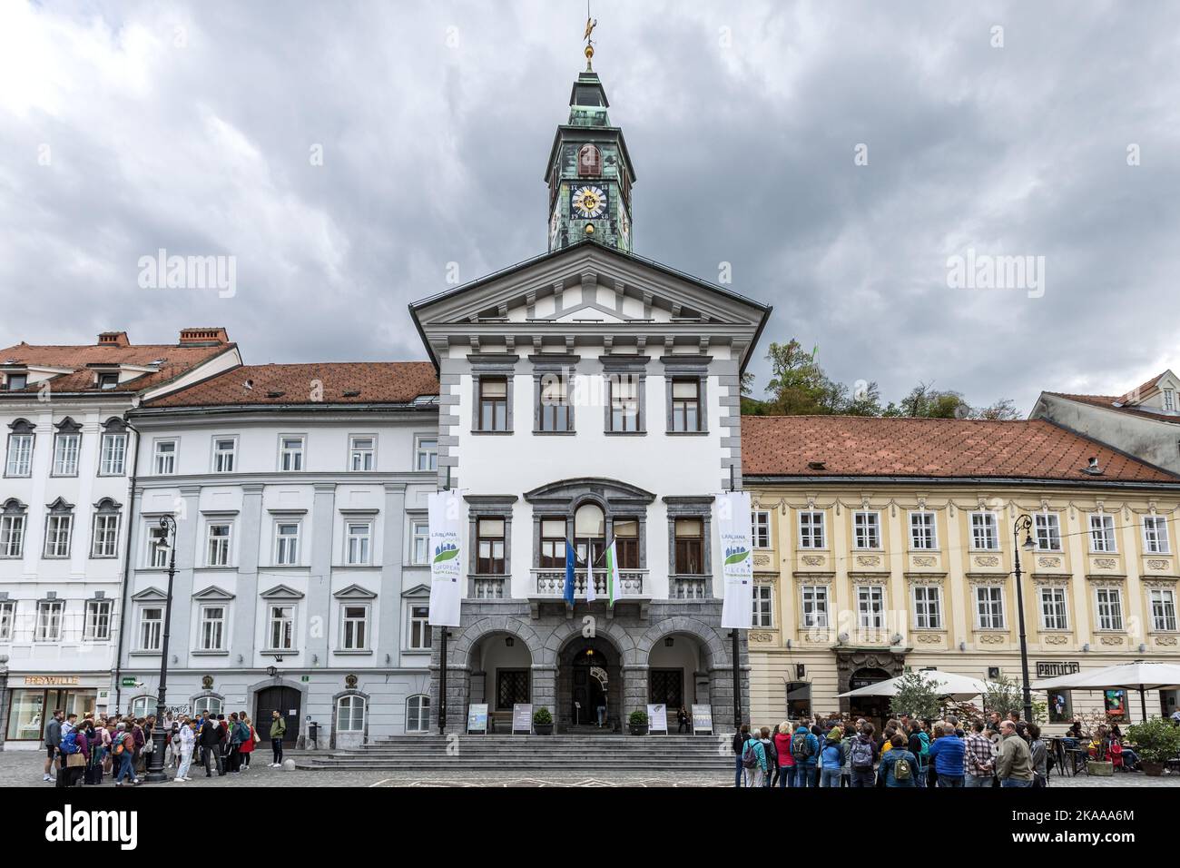 Municipio, Mestni trg, Lubiana, Slovenia Foto Stock