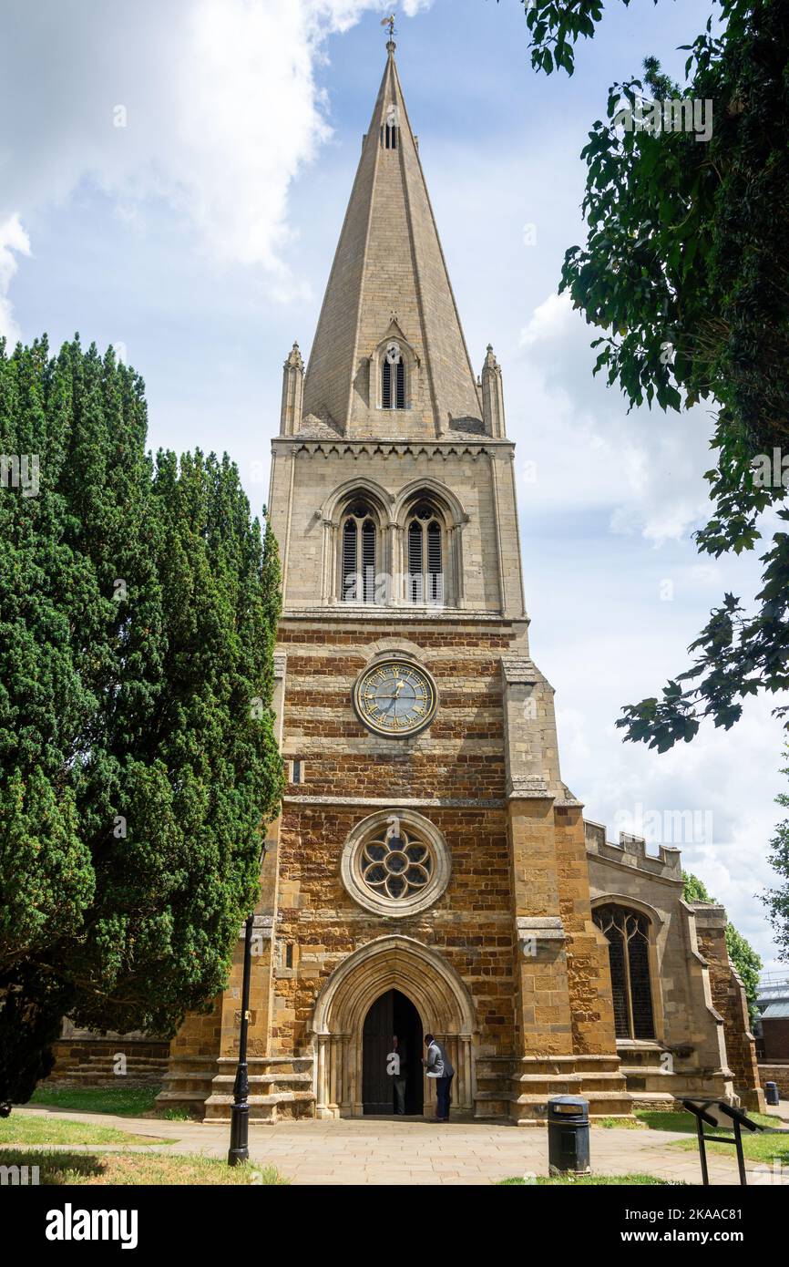 All Hallows Church , Church Road, Wellingborough, Northamptonshire, Inghilterra, Regno Unito Foto Stock