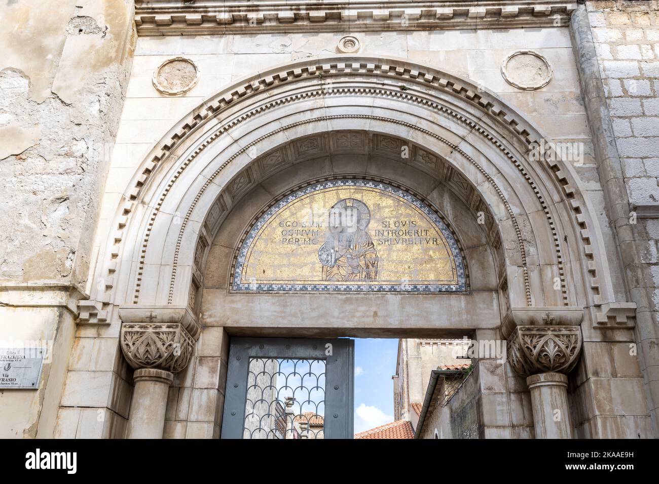 Ingresso, Basilica Eufrasiana, Parenzo, Croazia Foto Stock