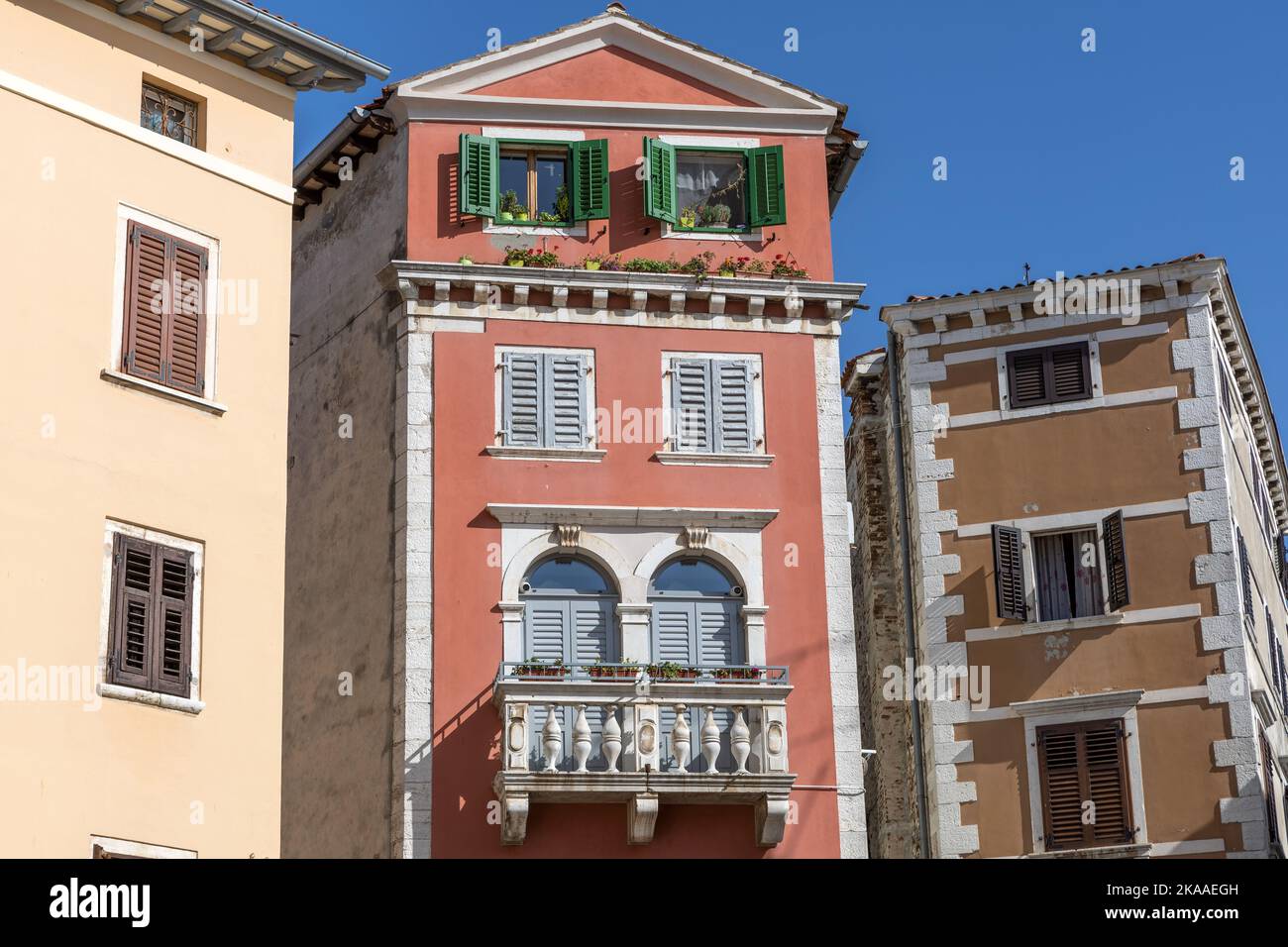 Case, Via Pietro Ive, Rovigno, Croazia Foto Stock
