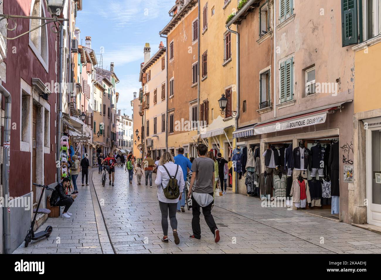 Via Carera, Rovigno, Croazia Foto Stock