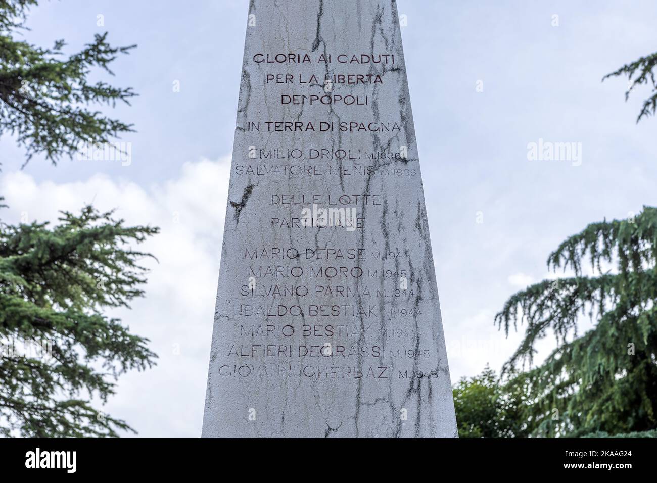 Nomi & Memoriale a coloro che sono stati assassinati da nazisti, Padlih za Svobodo, Izola, Slovenia Foto Stock