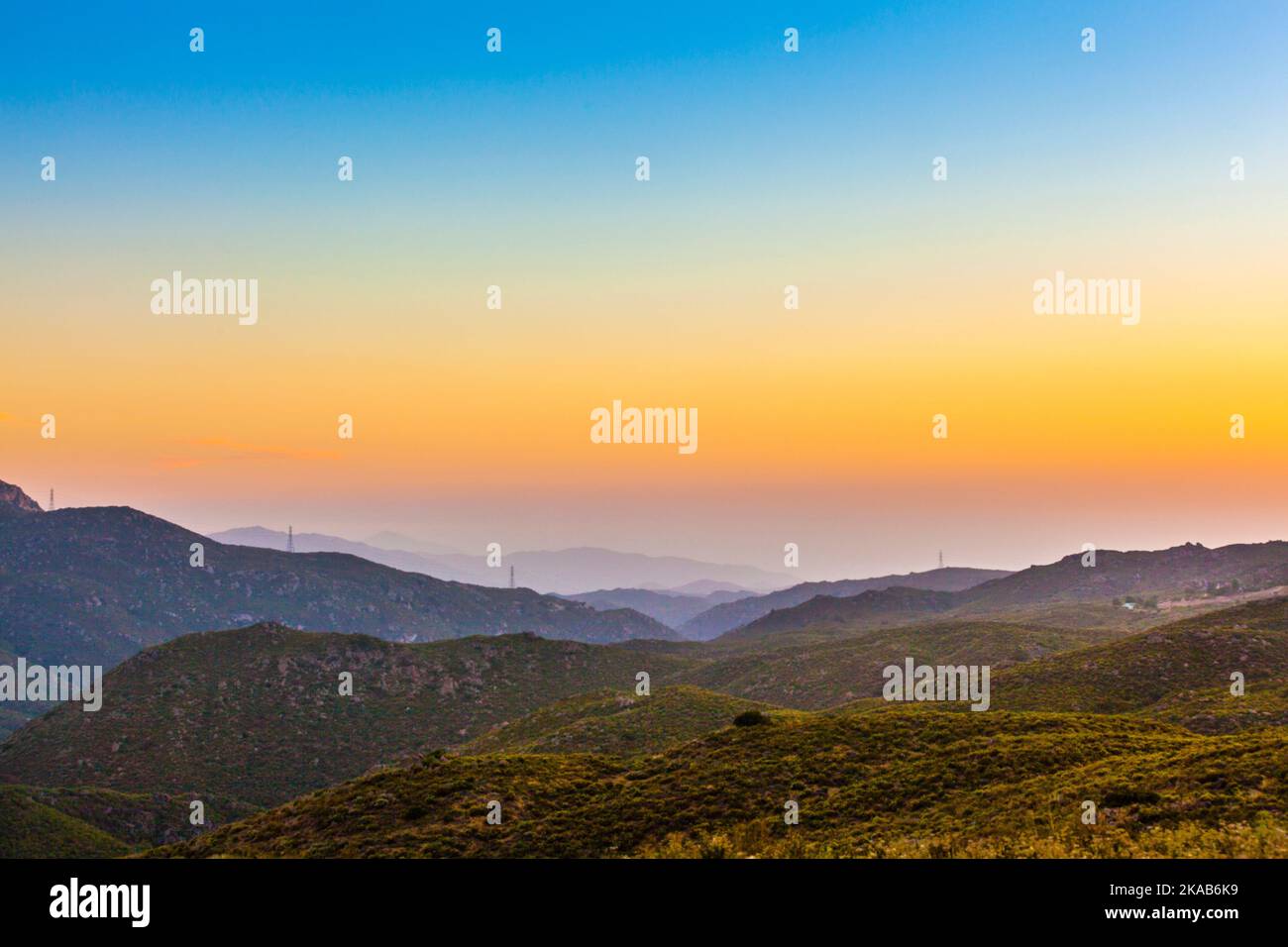 Cleveland foresta nazionale al tramonto, California, Stati Uniti Foto Stock