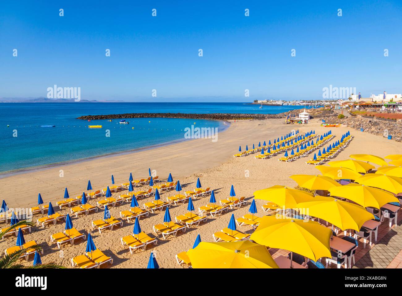 spiaggia di Playa Blanca senza gente al mattino presto Foto Stock