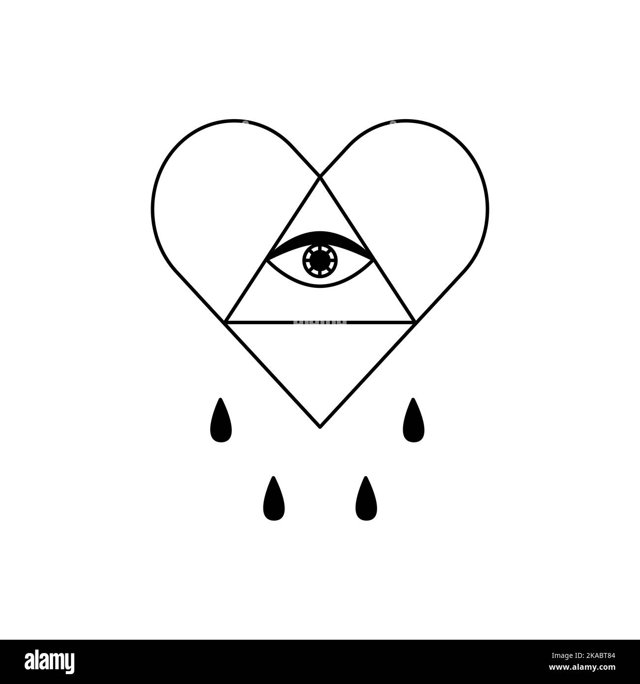 Tatuaggio a cuore in stile Y2K, 1990s, 2000s. Design dell'elemento emo Goth. Tatuaggio della vecchia scuola. Illustrazione vettoriale Illustrazione Vettoriale