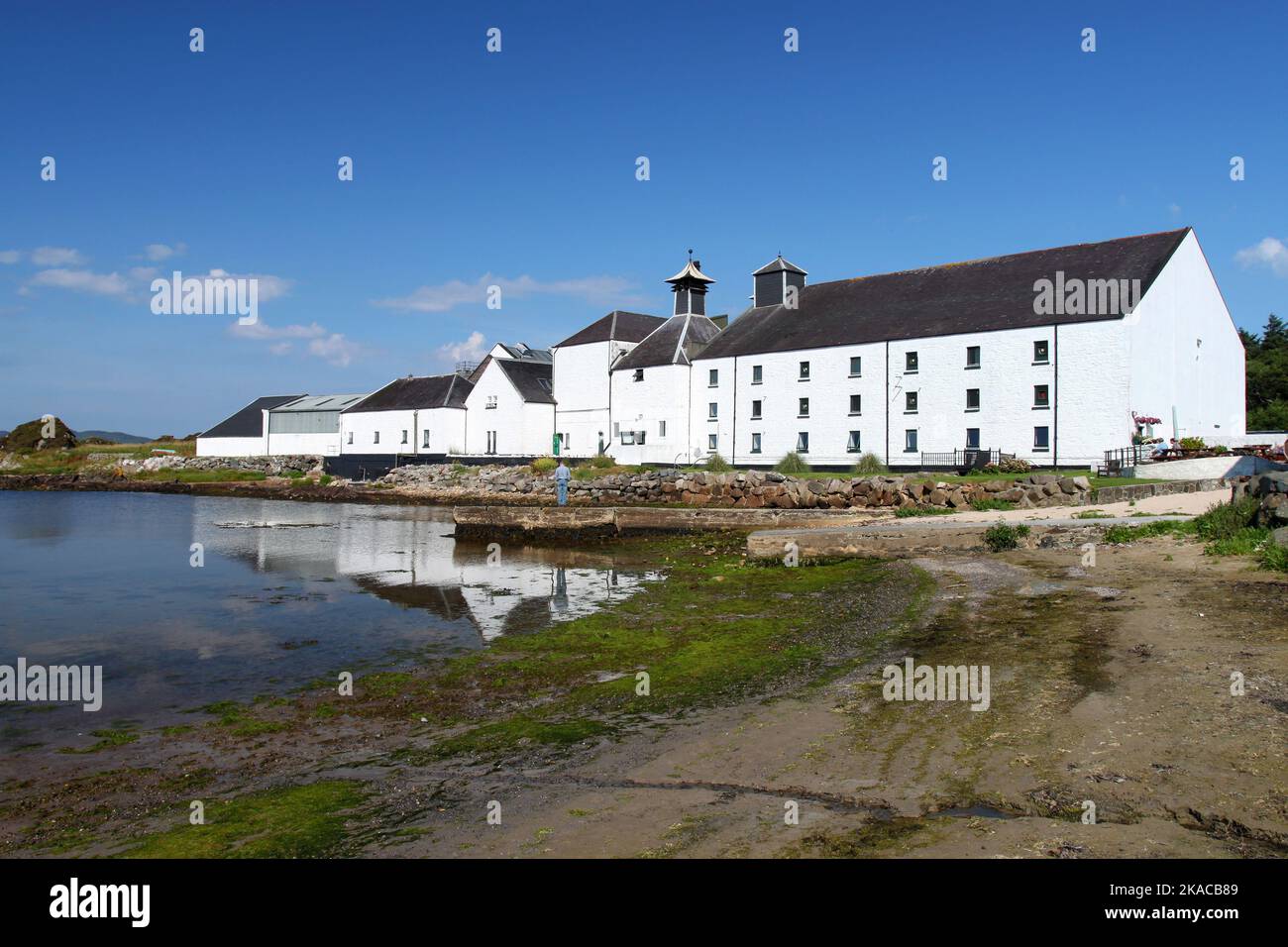 Distilleria di Laphroaig, Laphroaig, Islay, Ebridi, Ebridi interne, Inner Isles, Scozia, Regno Unito, Gran Bretagna Foto Stock