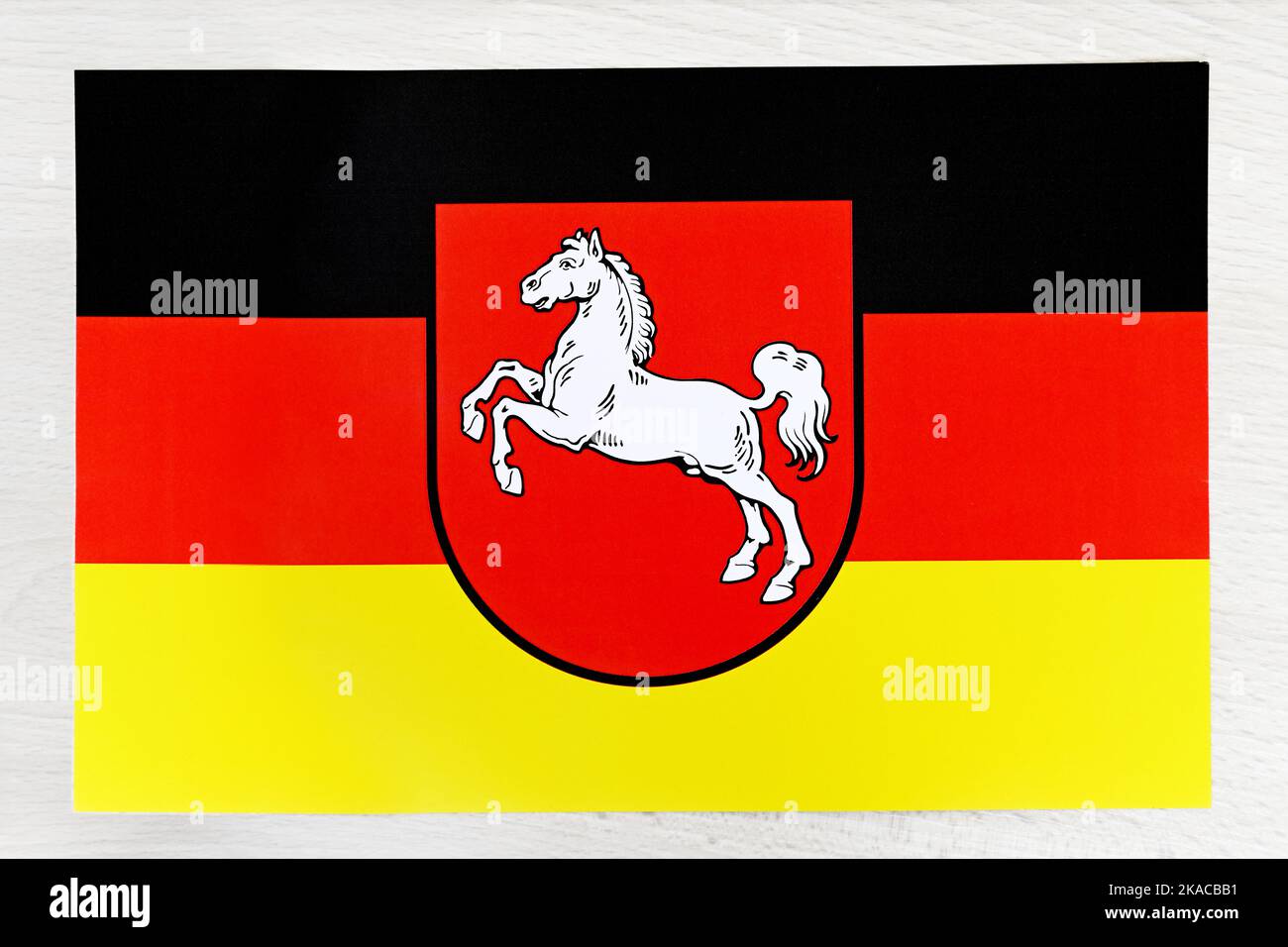 Landeswappen vom deutschen Bundesland Niedersachsen, Symbolfoto Landtagswahl Foto Stock