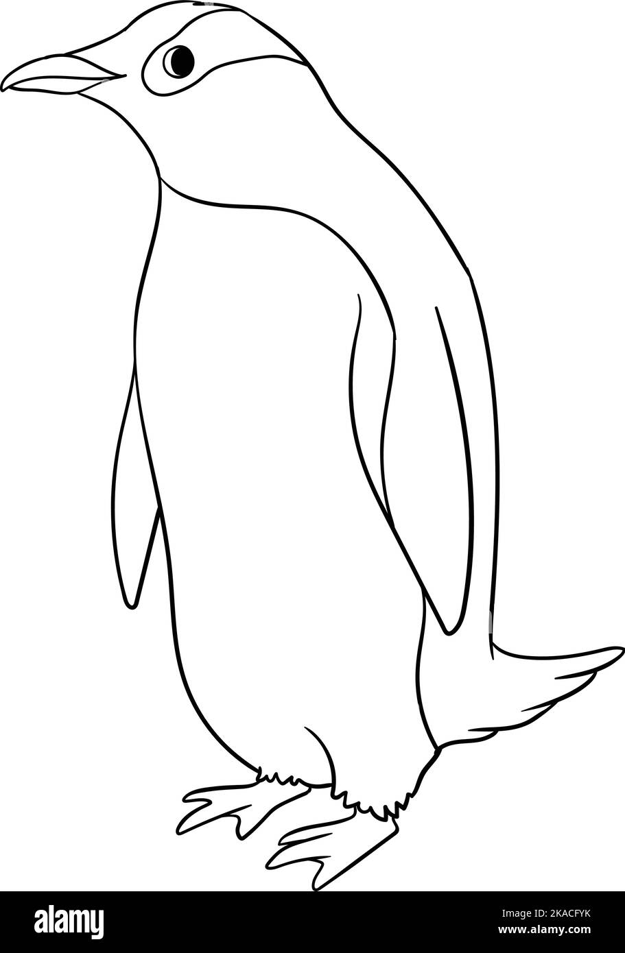 Pinguino isolato colorazione pagina per bambini Illustrazione Vettoriale