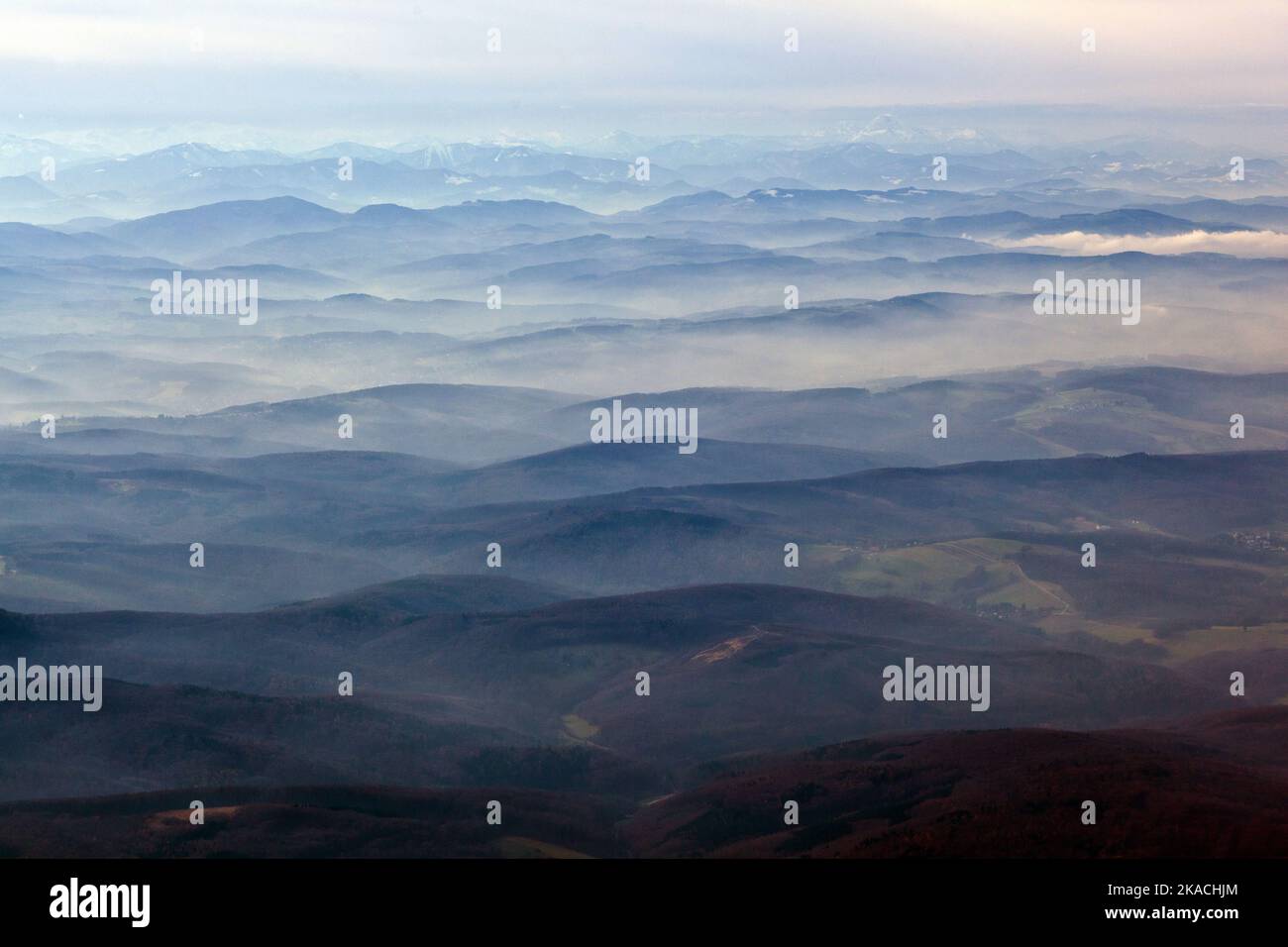 Austria, vista aerea delle Alpi Foto Stock
