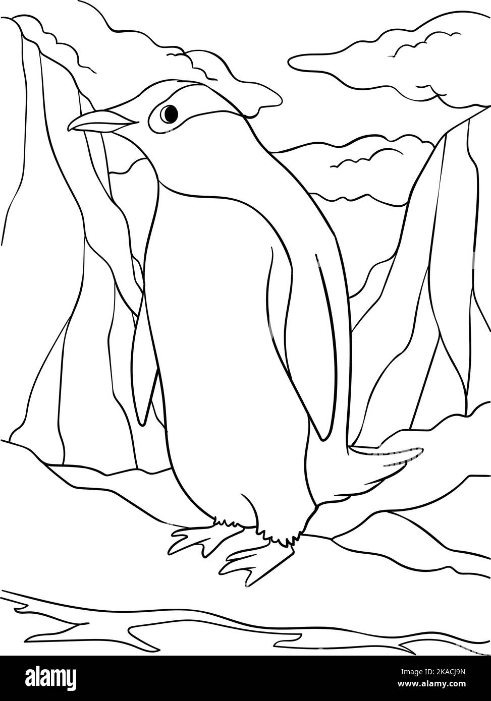 Pinguino animale colorazione pagina per bambini Illustrazione Vettoriale