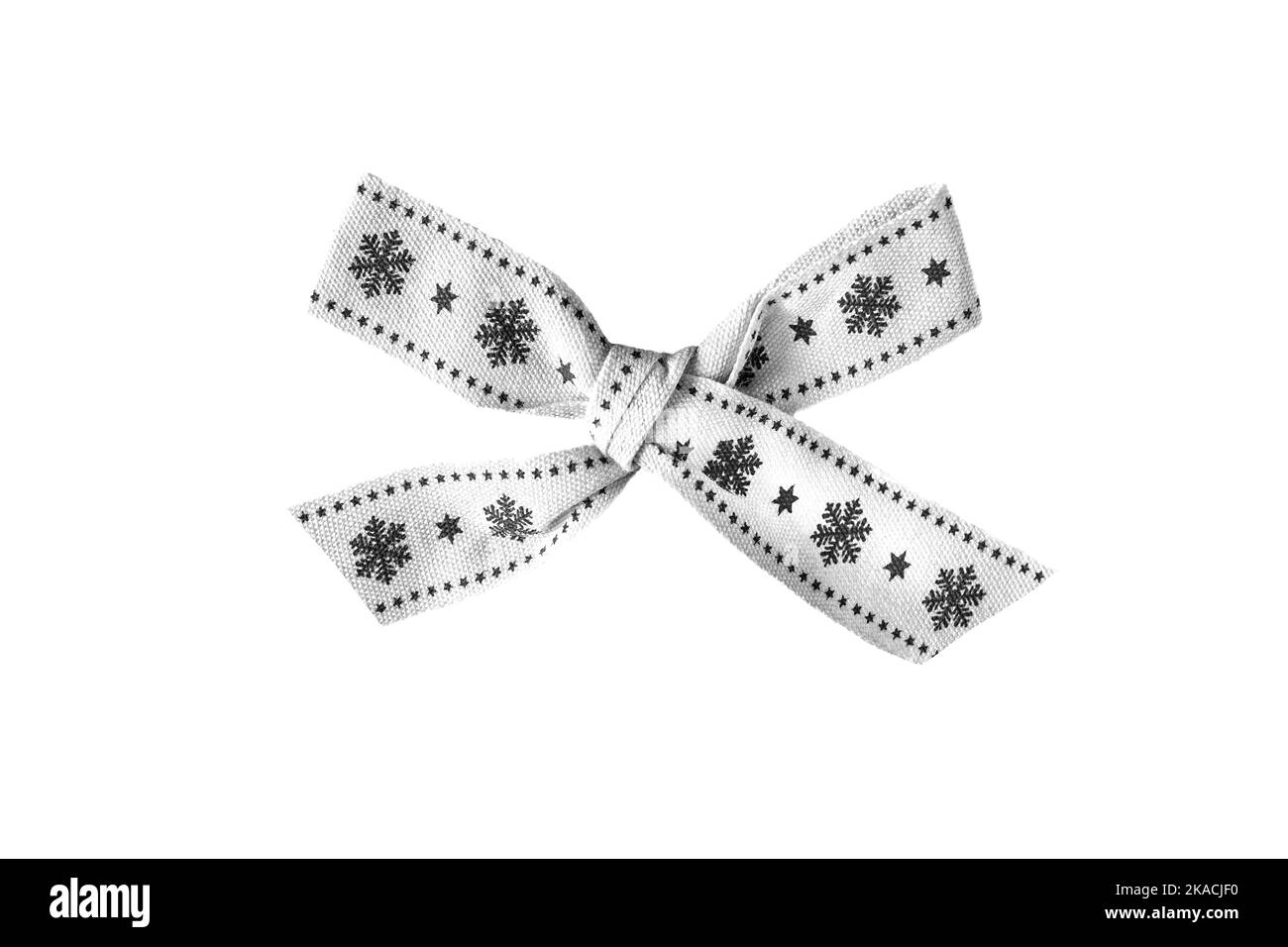 Arco di Natale bianco con fiocchi di neve isolato su sfondo bianco Foto Stock