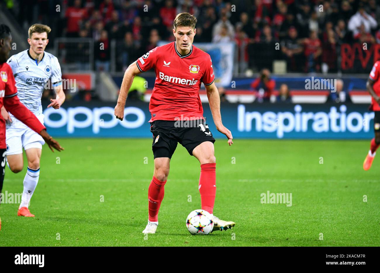 Champions League, BayArena Leverkusen; Bayer Leverkusen vs Club Brügge; Patrik Schick Foto Stock
