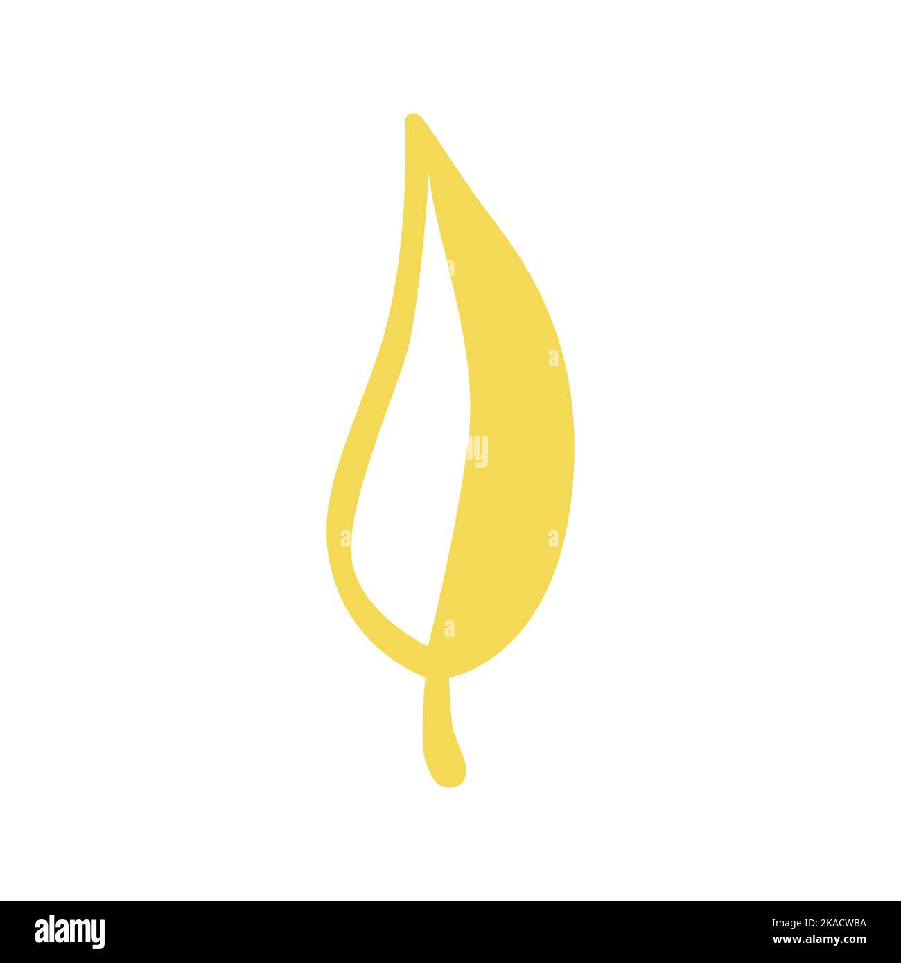 Semplice illustrazione vettoriale della foglia gialla autunnale Illustrazione Vettoriale