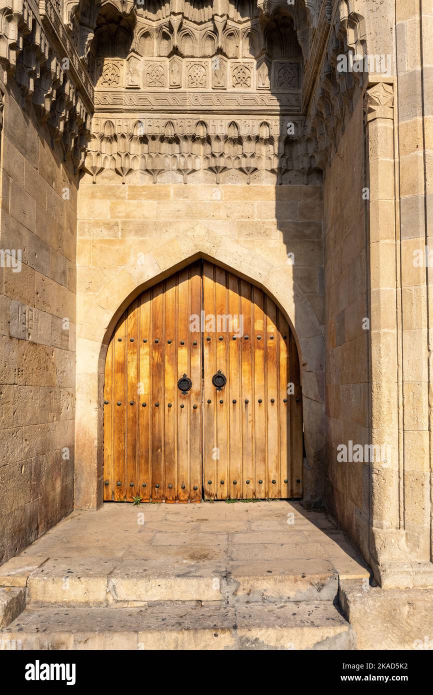 Città vecchia di Baku. Architettura medievale tradizionale. Baku, Repubblica di Azerbaigian. Mar Caspio e della regione del Caucaso. Foto Stock