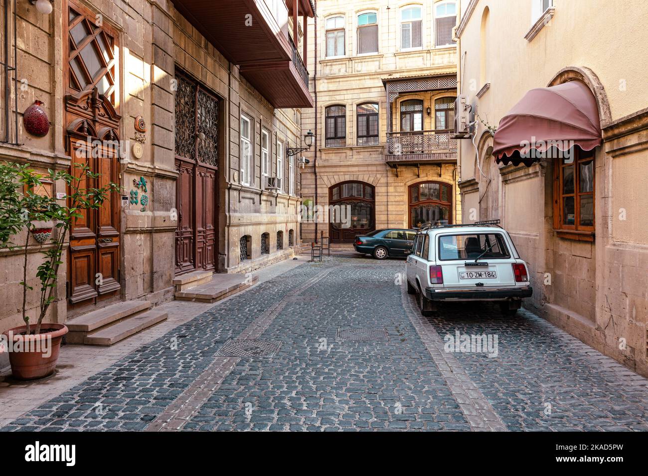 Città vecchia di Baku. Architettura medievale tradizionale. Baku, Repubblica di Azerbaigian. Mar Caspio e della regione del Caucaso. Foto Stock