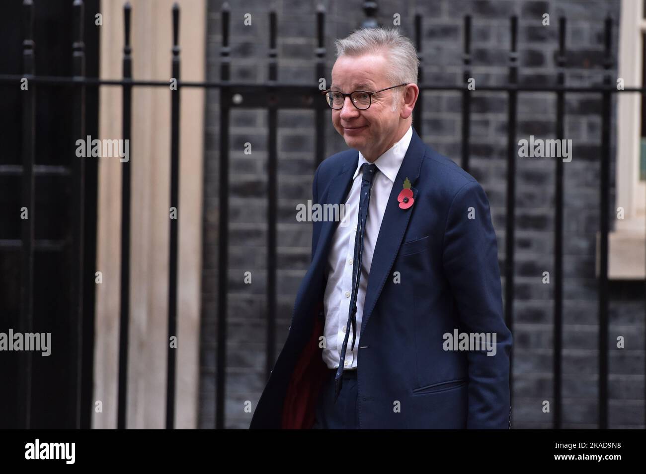 Londra, Regno Unito, 02nd novembre 2022. Michael Gove, Segretario di Stato per il livellamento, gli alloggi e le comunità e Ministro delle relazioni intergovernative, visto a Downing Street. Credit: Thomas Krych/Alamy Live News Foto Stock